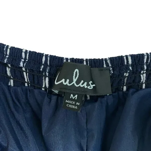 Lulus Jumpsuit Saltwater and Sun Navy Blue Striped Strapless Midi Women’s M - Picture 7 of 13